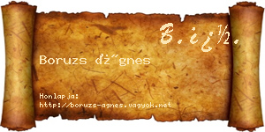 Boruzs Ágnes névjegykártya