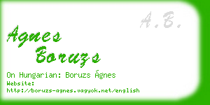 agnes boruzs business card