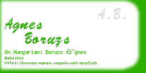 agnes boruzs business card